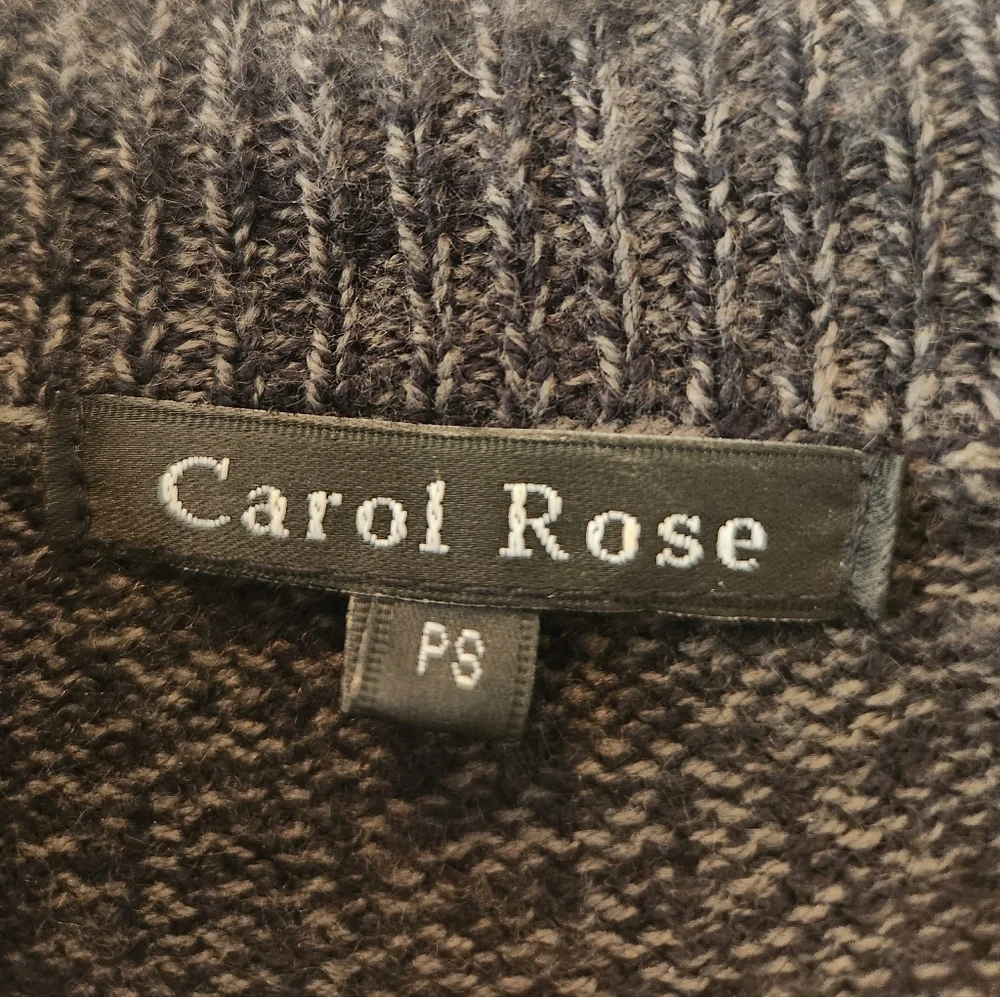 Carol Rose, Speckled Charcoal Mock-Turtleneck Sweater